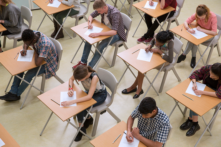 students taking the SAT exam